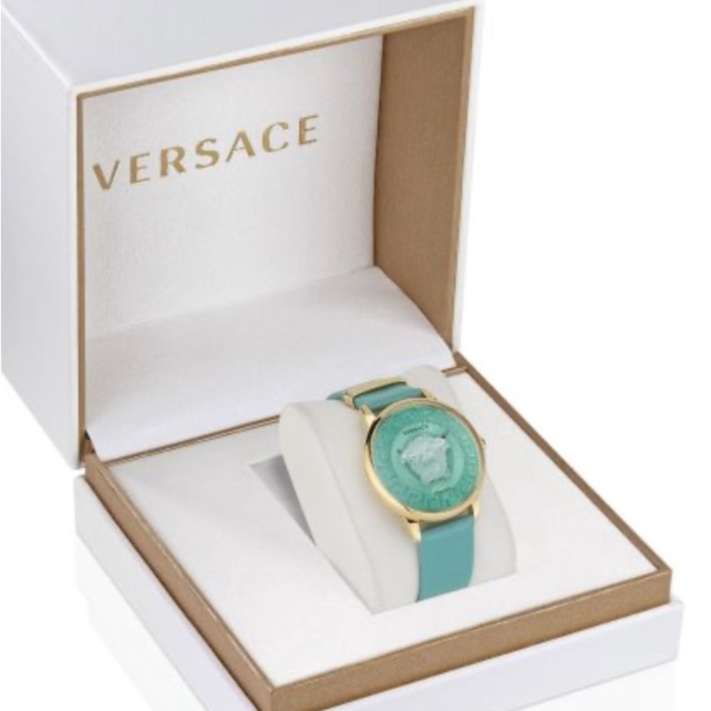 Versace Medusa Alchemy Turquoise Leather Strap (NEW) - Picture 6 of 16